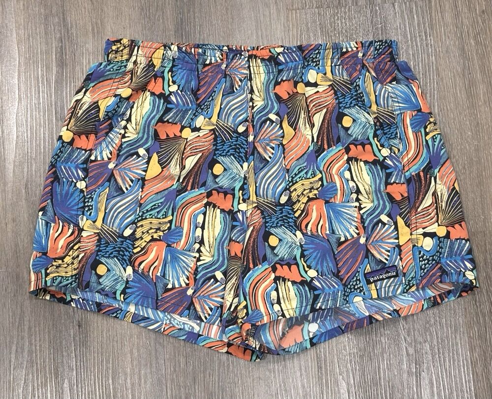 Patagonia Baggies Shorts Joy Pitch Blue Abstract Floral Pockets Small